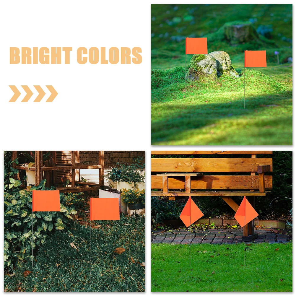 25 Pcs Landmark Signal Flag Yard Flags Marking Fluorescent Dog Training for Utility