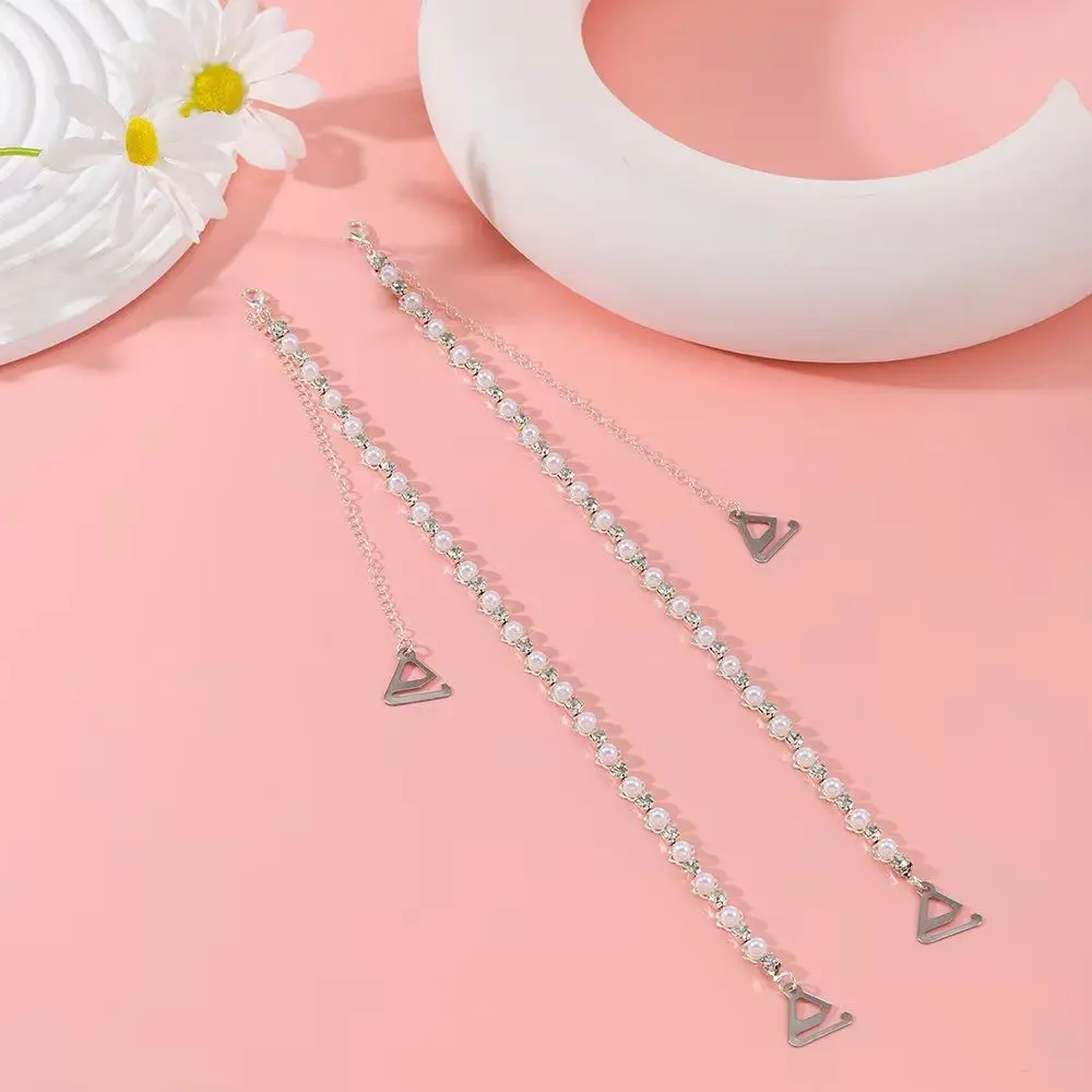 2Pairs Crystal Pearl Bra Straps Anti-slip Adjustable Underwear Straps Clothing Intimates Charming Bra Shoulder Straps Female