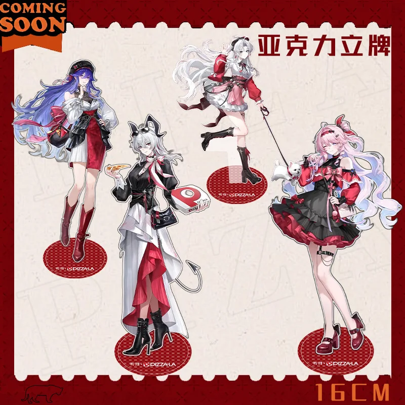 LUCILLA Danica Zani Carlotta Pizza-La Llavero de Anime de Pie ‌ ‌ Wuthering Waves Llavero de acrílico con dibujos animados para hombre y mujer, regalos