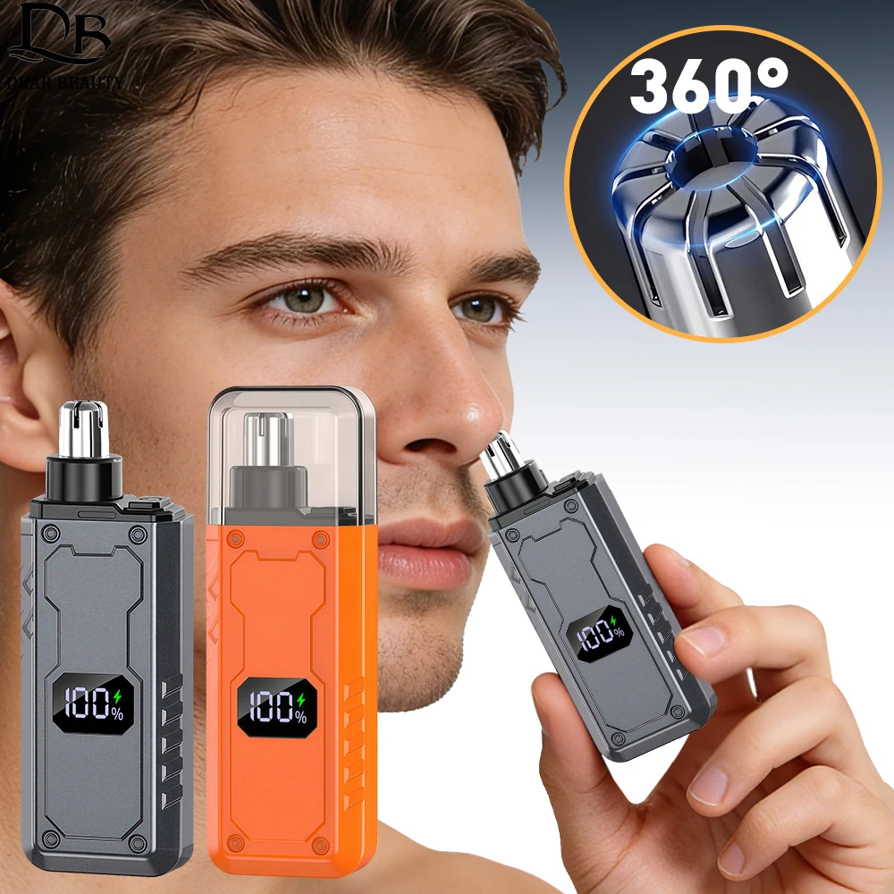 Electric Nose Hair Trimmer For Men LED Display USB Rechargeable Portable Travel Shaver Mini Nose Hair Razor Man Grooming Kit