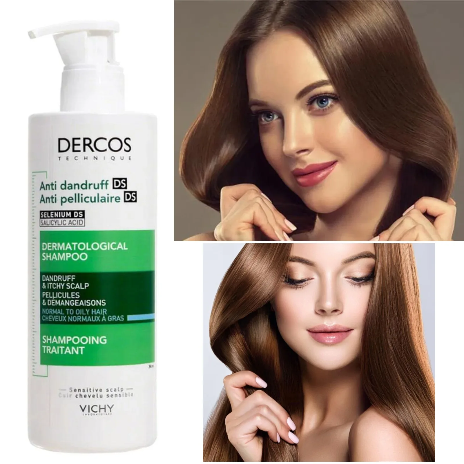DerCOS champú anticaspa antipicazón mejorar la caspa champú Control aceite cuero cabelludo fortalece el champú hidratante cuidado del cabello