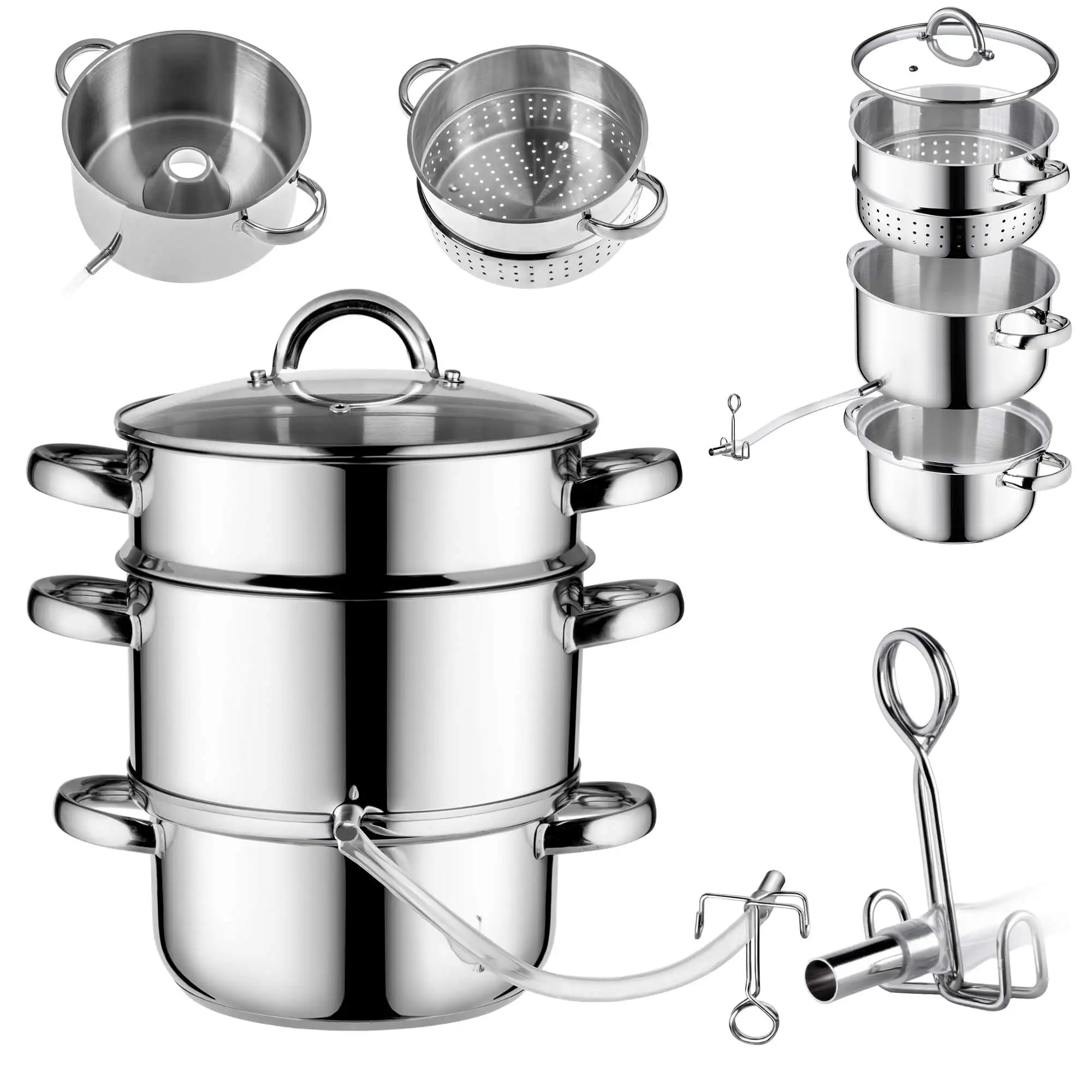 KADAX Juicer Pot 5L RVS Stoomboot Inductie Inductie Staal Gas 3W1