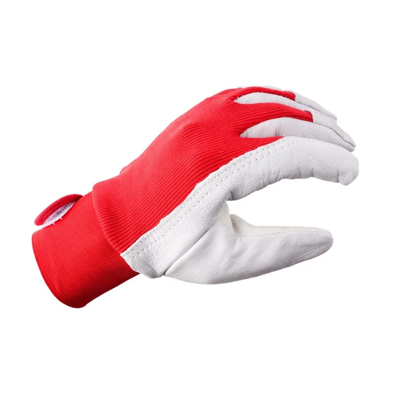 

3 Pairs Leather Work Gloves For Gardening Driver Construction Work Red Welder's Gloves Men and Women