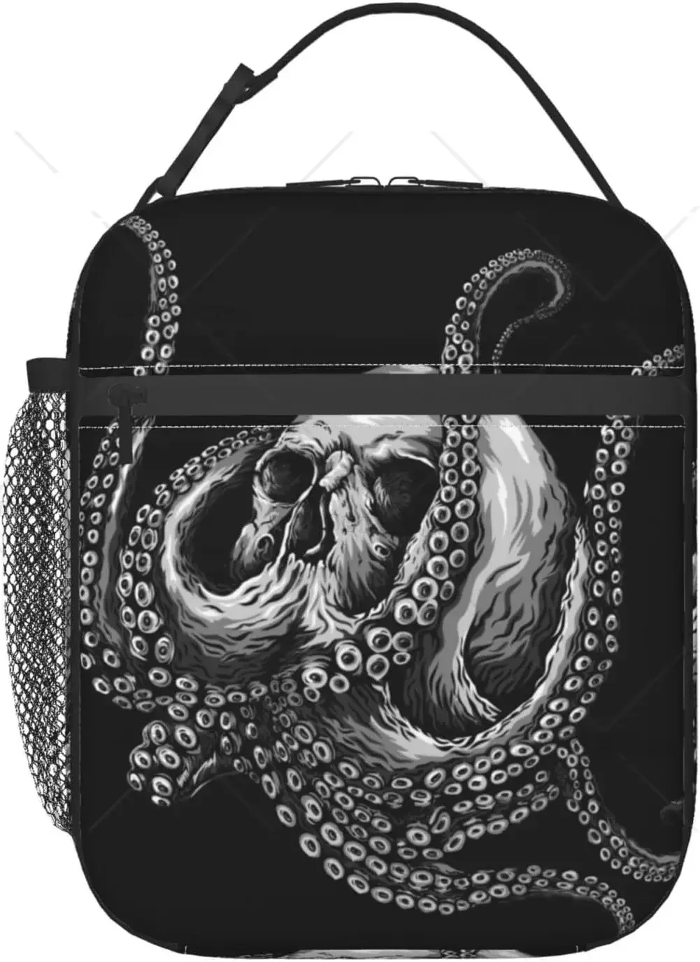 Skulls and Stars Insulated Lunch Bag Women Lunch Box for Men Portable and Reusable Cooler Tote Bag for Work Picnic Trip