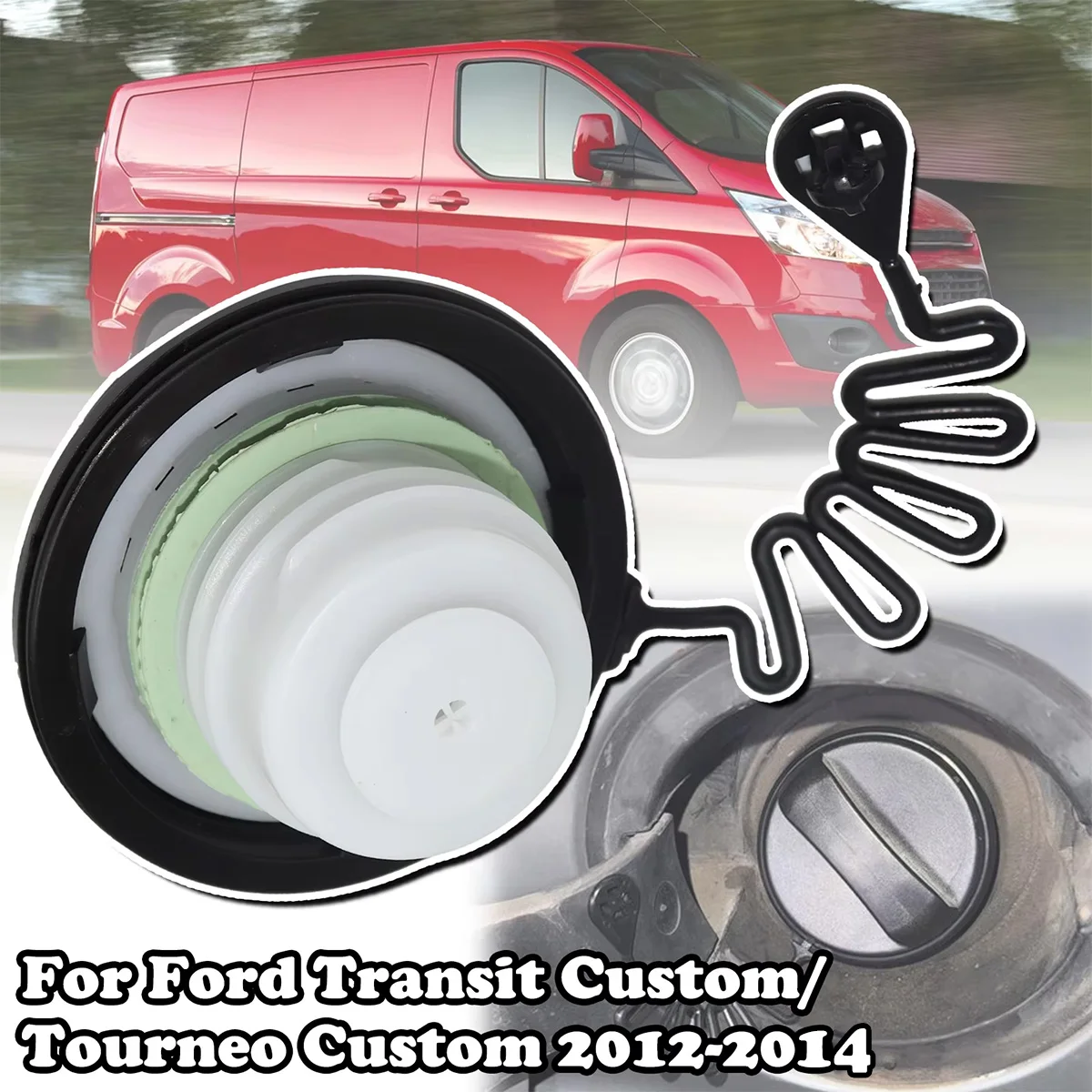 

ForFord Transit Custom/Tourneo Custom Fuel Tank Filler Cap Assy Petrol Diesel Plug Cover Replace Engine Light Gas Evap Issue Fix