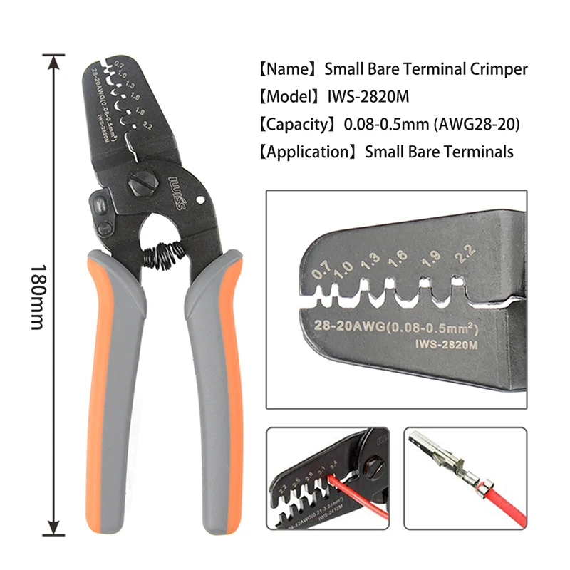 JST 2.54 2510 Connector plug + needle +socket Header Mini Micro Open Barrel Crimping Tools for AWG28-20 Terminals and Connectors