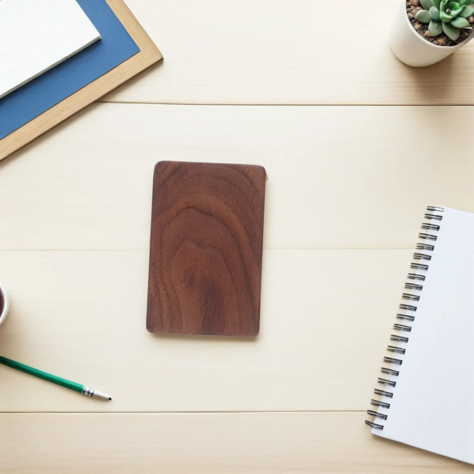 

Wood Grain Business Card Holder Compact Portable Elegant Desk Organizer for Men Women Travel Office Use Business Card Case