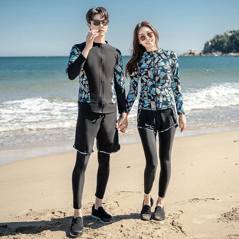 Diving Suit Women's Long Sleeve Split Sun Protection Diving Swimwear Couple Set 2023 Surfing Men's Long Sleeve Pants Jellyfish