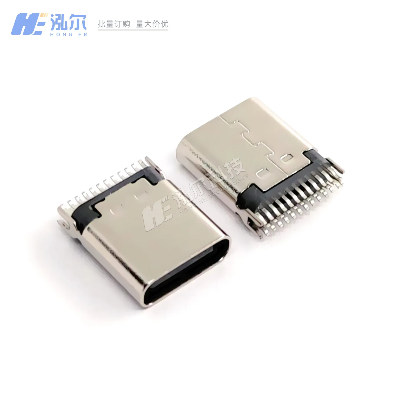 For TYPE-C port, splint female 24PIN splint 0.8 length 9.2mm with grounded female 24P interface connector