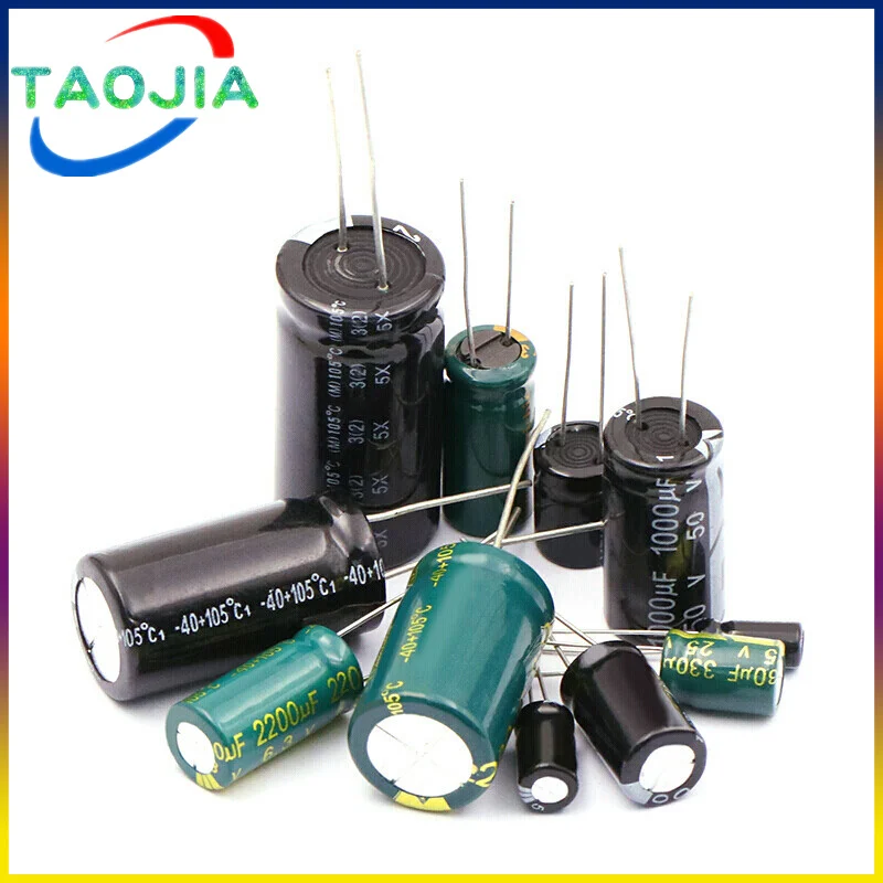 2-50pcs 10V 16V 25V 35V 50V 63V 100V Aluminum Electrolytic Capacitor 100UF 220UF 330UF 470UF 680UF 1000UF 2200UF 3300UF 4700UF