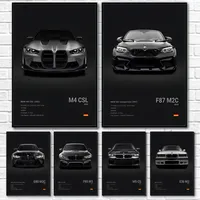 Pop Art Car Wall Art Posters for Modern Home Decor Canvas Prints M2 M3 M4 M5 Z8 CSL GTS Gifts For Car Enthusiasts Pictures Print