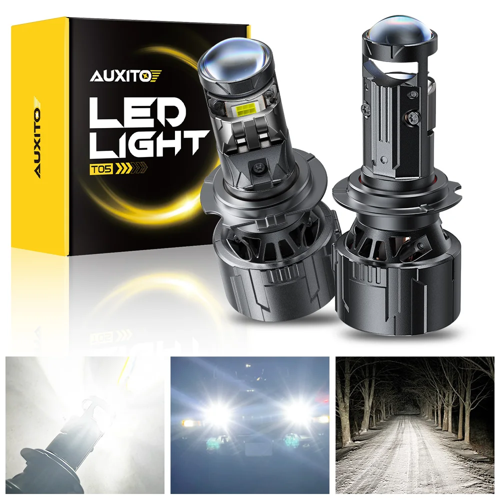

2Pcs AUXITO High Power H7 LED Spotlights 25000LM 90W White 12V Projector With Lens Turbo Headlight Kit Conversion L/R Hand Drive