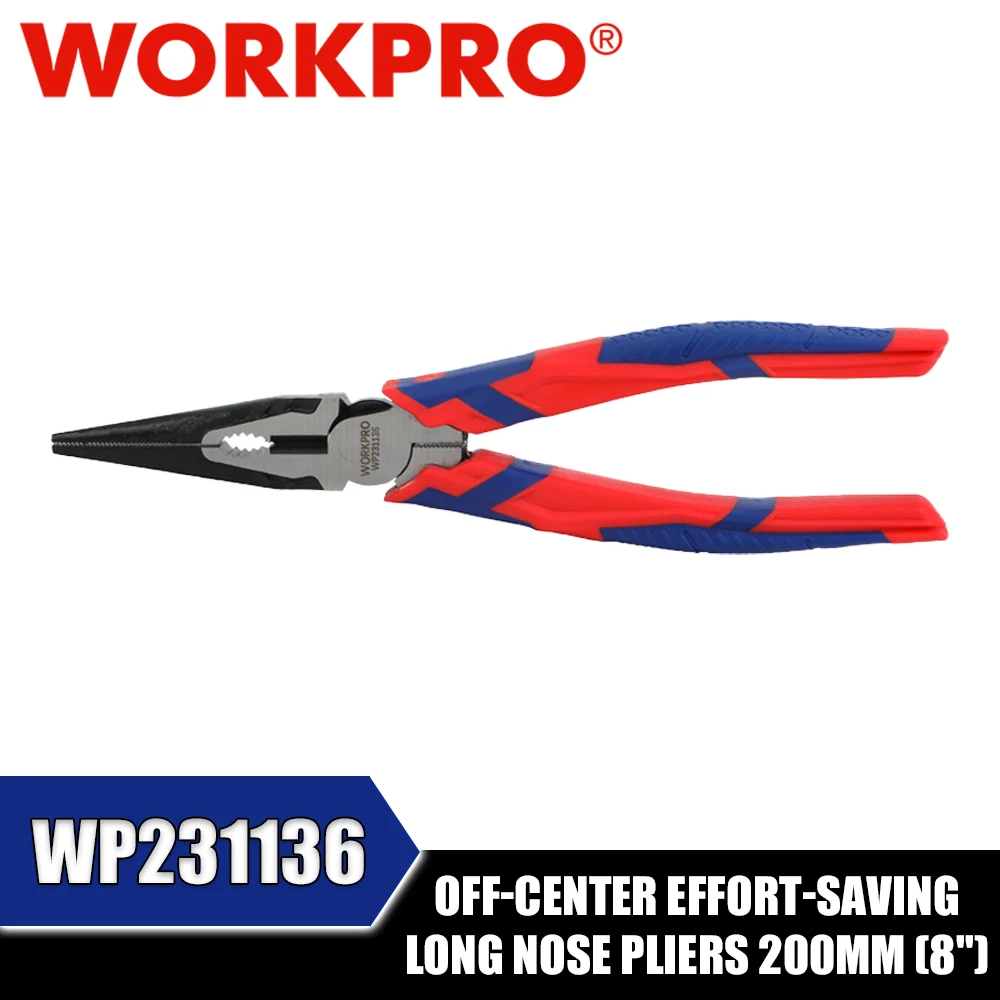 WORKPRO WP231136 WP231137 Off-Center Effort-Saving Long Nose Pliers Hand Tools