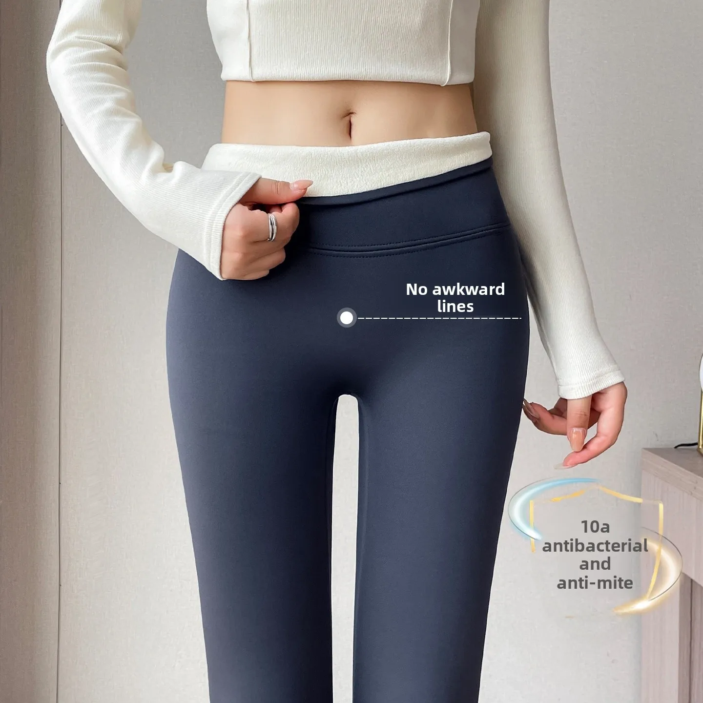 

Women's High-Waist Fce Lined ark Pants Yoga Trousers Butt Lifting Thi Winter Warm Base Layer Pants Autumn Winter New S...