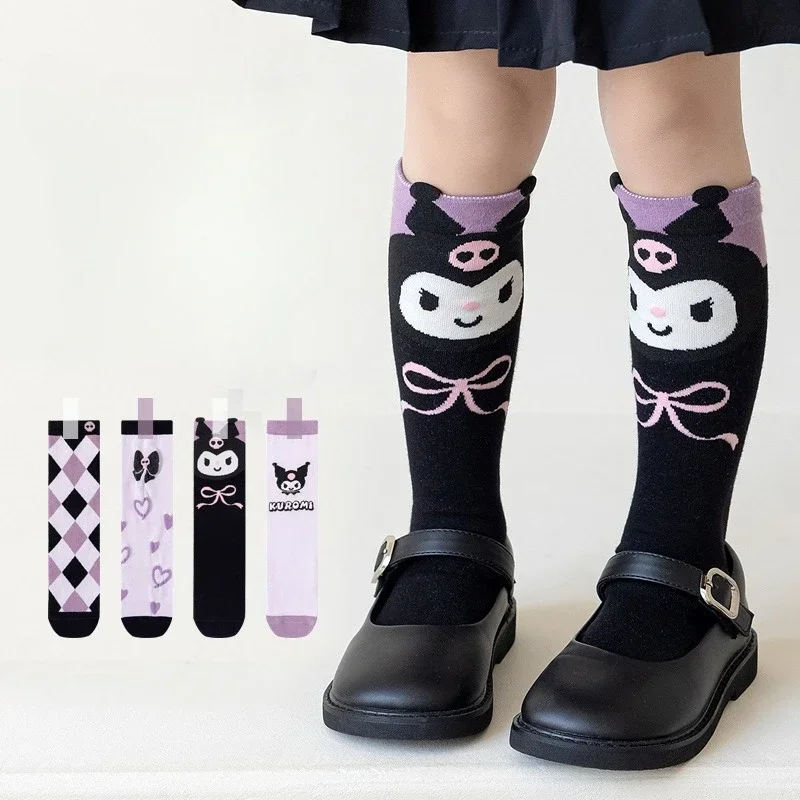 

Sanrio Kuromi Socks Cute Cartoon Anime Kuromi Fashion Autumn and Winter Soft Children Stockings Holiday Kawaii Gift for Children