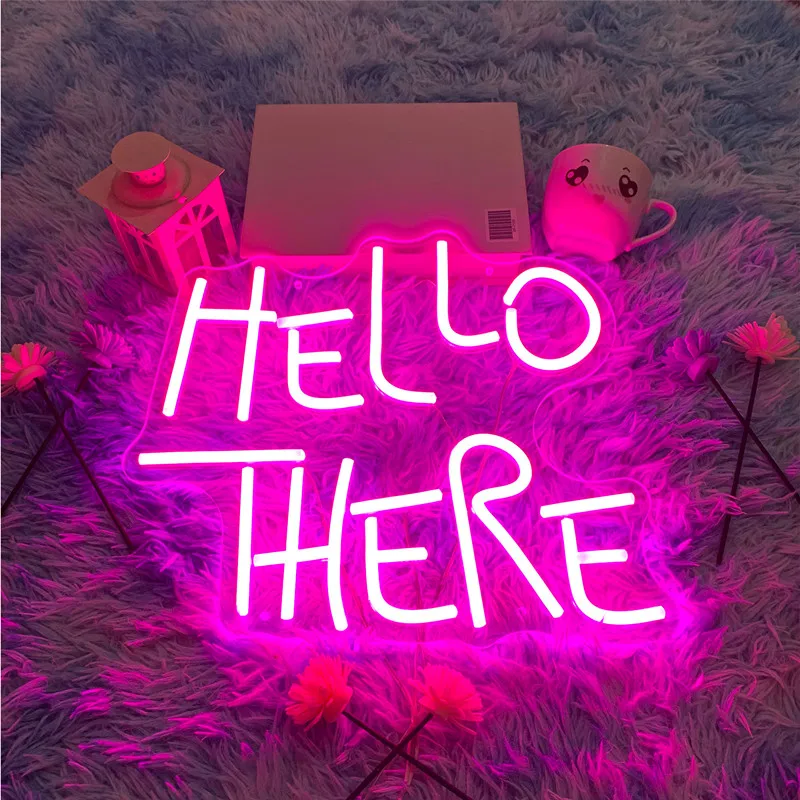 Custom Hello There Neon Sign 5V USB Led Lights Bedroom Wall Decoration Room Shop Party Bar Wedding Valentine Gift Neon Light