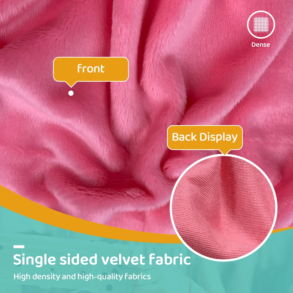 45 × 50cm Soft Velvet Fabric 3mm Mink Plush Fabric 100% Polyester Non Elastic High-Density DIY Toy Pillow Sewing Crafts view 2