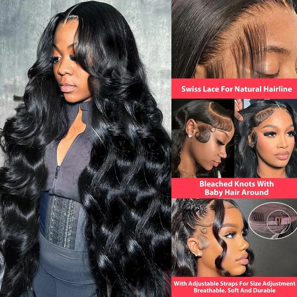 

Remy Indian Body Wave Transparent 13x6 Lace Frontal Human Hair Wigs Wavy 13x4 Lace Front Wig For Women Lace Closure Wig 30 Inch