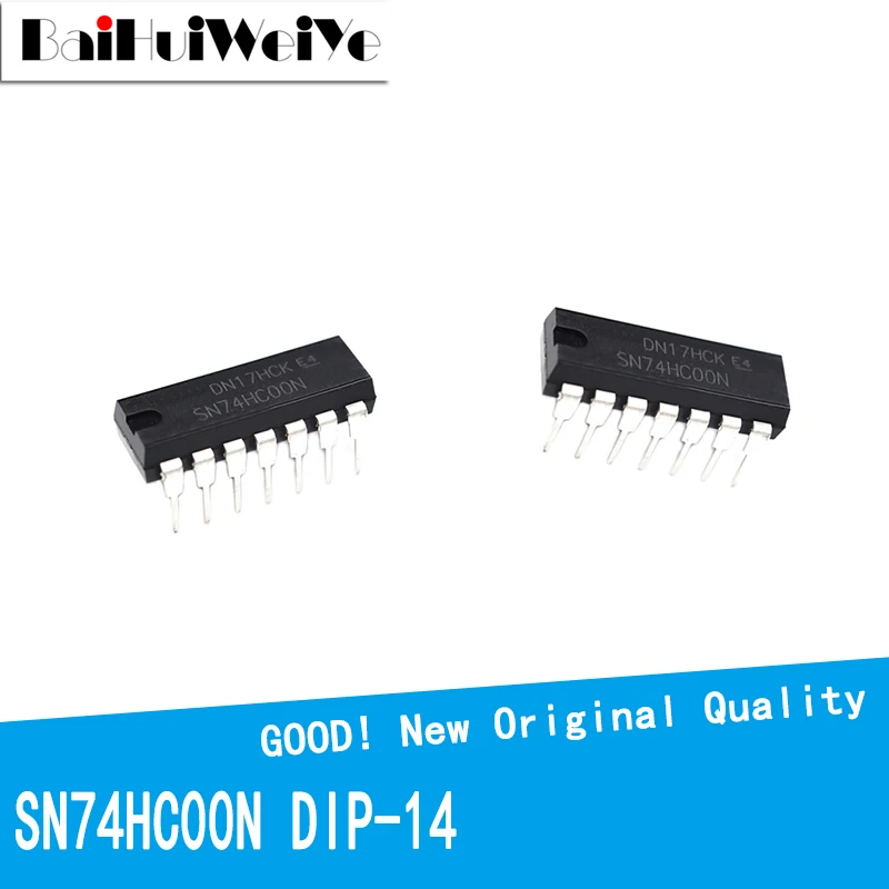 10PCS/LOT SN74HC00N 74HC00 SN74HC00 Logic Gate Quad 2-Input DIP-14 DIP14 New Good Quality Chipset