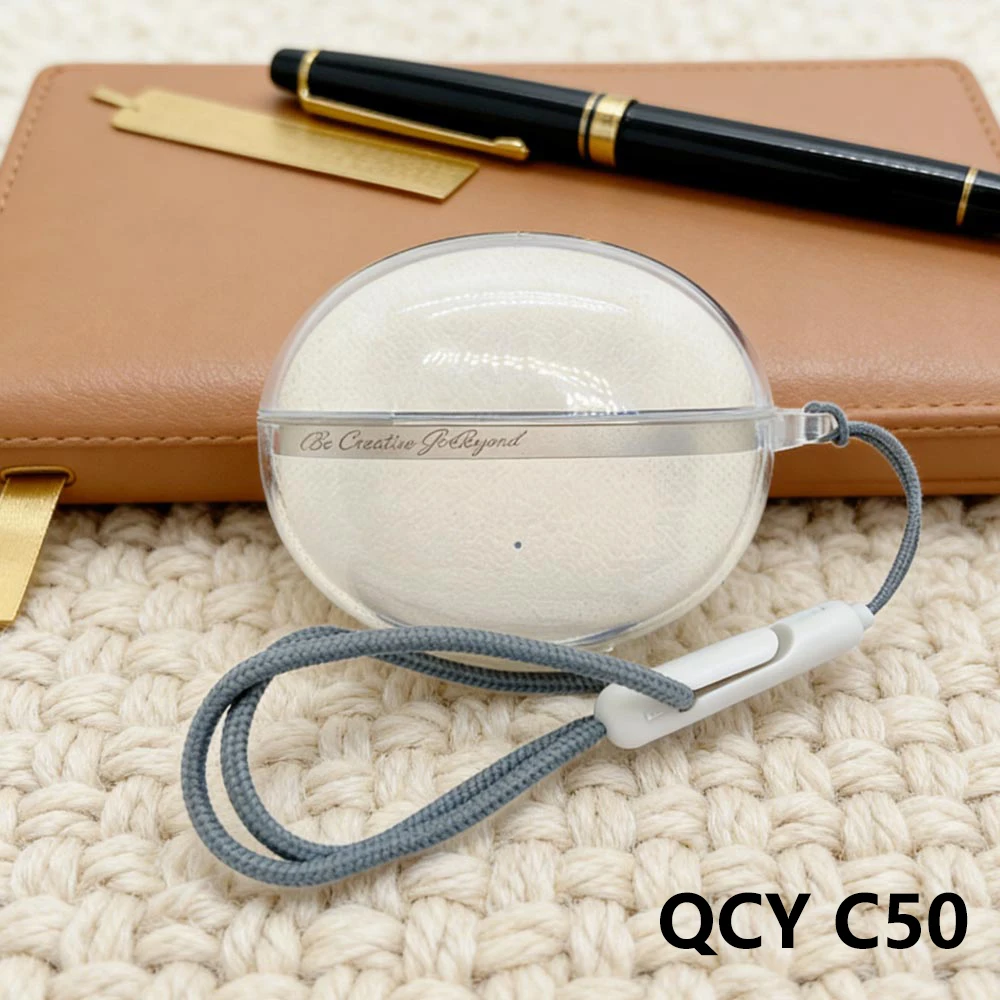 Funda transparente suave para auriculares QCY C50 N70, auriculares Bluetooth con clip para la oreja, TPU suave transparente para QCY, funda a prueba de golpes