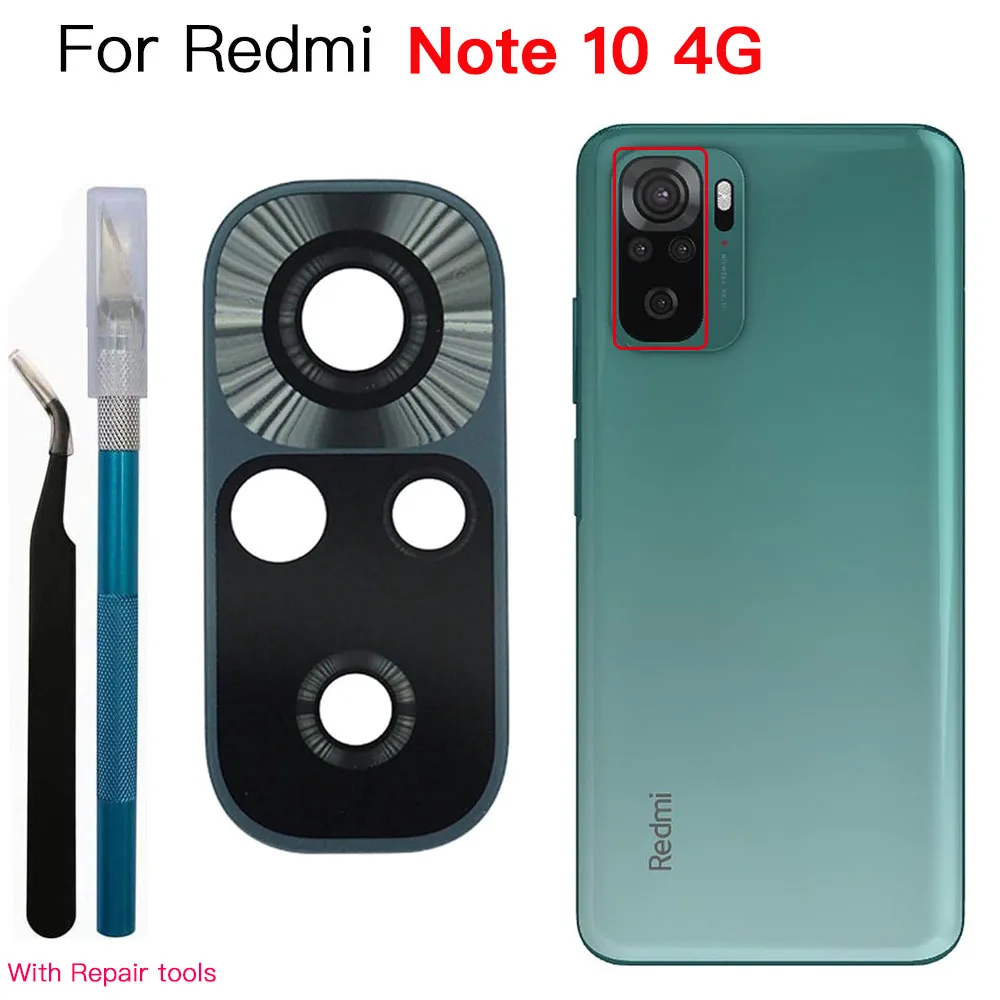 Back Rear Camera Glass Lens Replacement For Xiaomi Redmi Note 9 9s 10 10s Pro With Double Sided Adhesive , Repair Tools