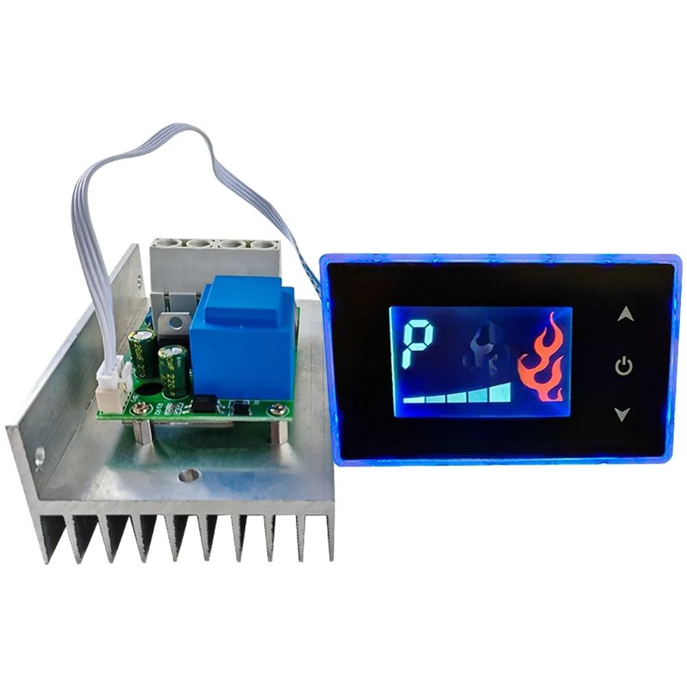 LCD Touch Screen Electric Grill Temperature Controller Adjustable Voltage Regulator For Skewer Heating Tube 220V 3000W-7500W