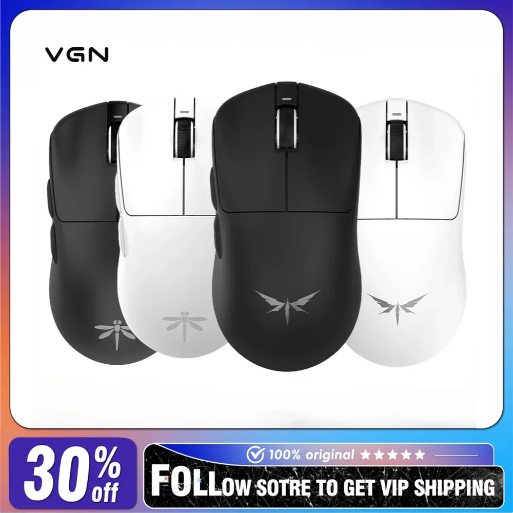 VGN Dragonfly F1 Wireless Mouse Dual-mode Moba Pro Max 4K Gaming Mouse 2.4g Wired Lightweight E-sports Gaming Mouse PC/MAC Gift