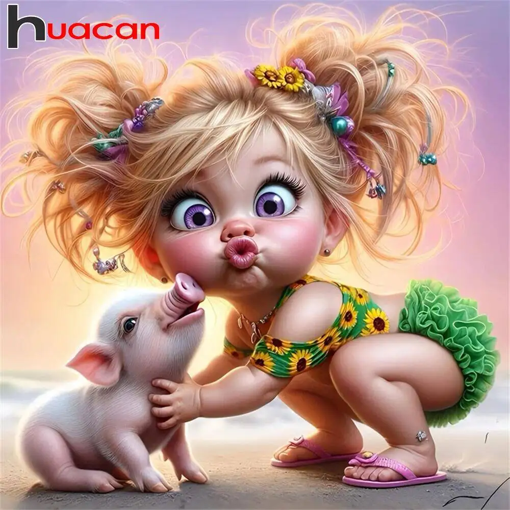 Huacan Diamant Malerei Tier Hund Neuheiten Diamant Mosaik Cartoon Mirroe Kunst Wohnkultur Diy Geschenk Strass Bilder