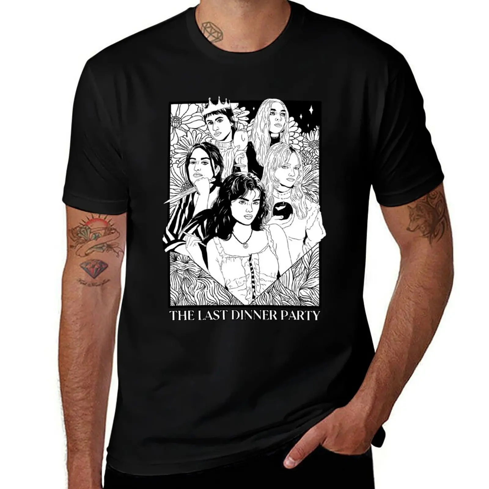 

The Last Dinner Party Tarot - Black and White T-Shirt cute tops man t shirt clothes mens white t shirts
