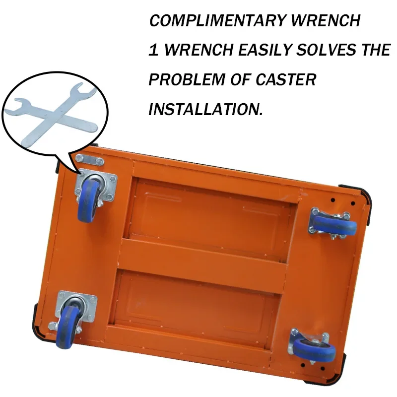 Foldable steel platform trolley for 300kg