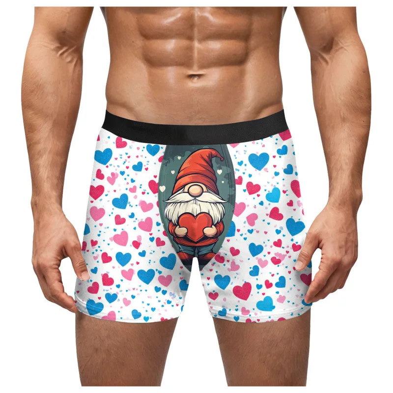 

Men's Boxer Underwear 2025 New Valentine's Day Gift Men's Underwear 3D Digital Printing Red Lips Sexy High Elastic Boxers