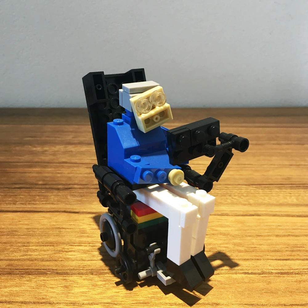 120+pcs MOC Set DIY Stephen Hawking Scientist Character Creative Collection Educational Model Building Blocks Toys Bricks Bag