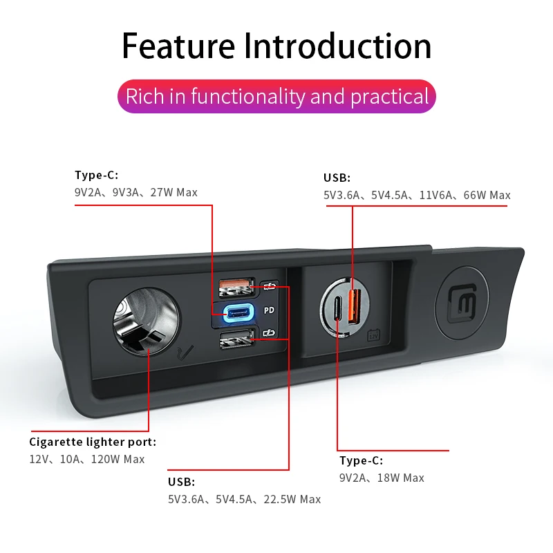 ل VW باسات B6 B7 CC R36 شاحن سيارة USB شحن سريع PD3.0 QC3.0 ولاعة السجائر الفاصل آيفون سامسونج هواوي Xiaomi #4