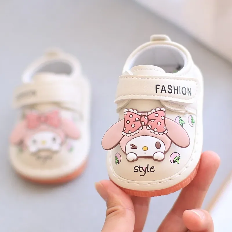 

Girl Princess Casual Shoes Sanrio hello kitty Cute Call Sound Shoes Spring Autumn Baby Soft Sole Non-slip Toddler Shoes