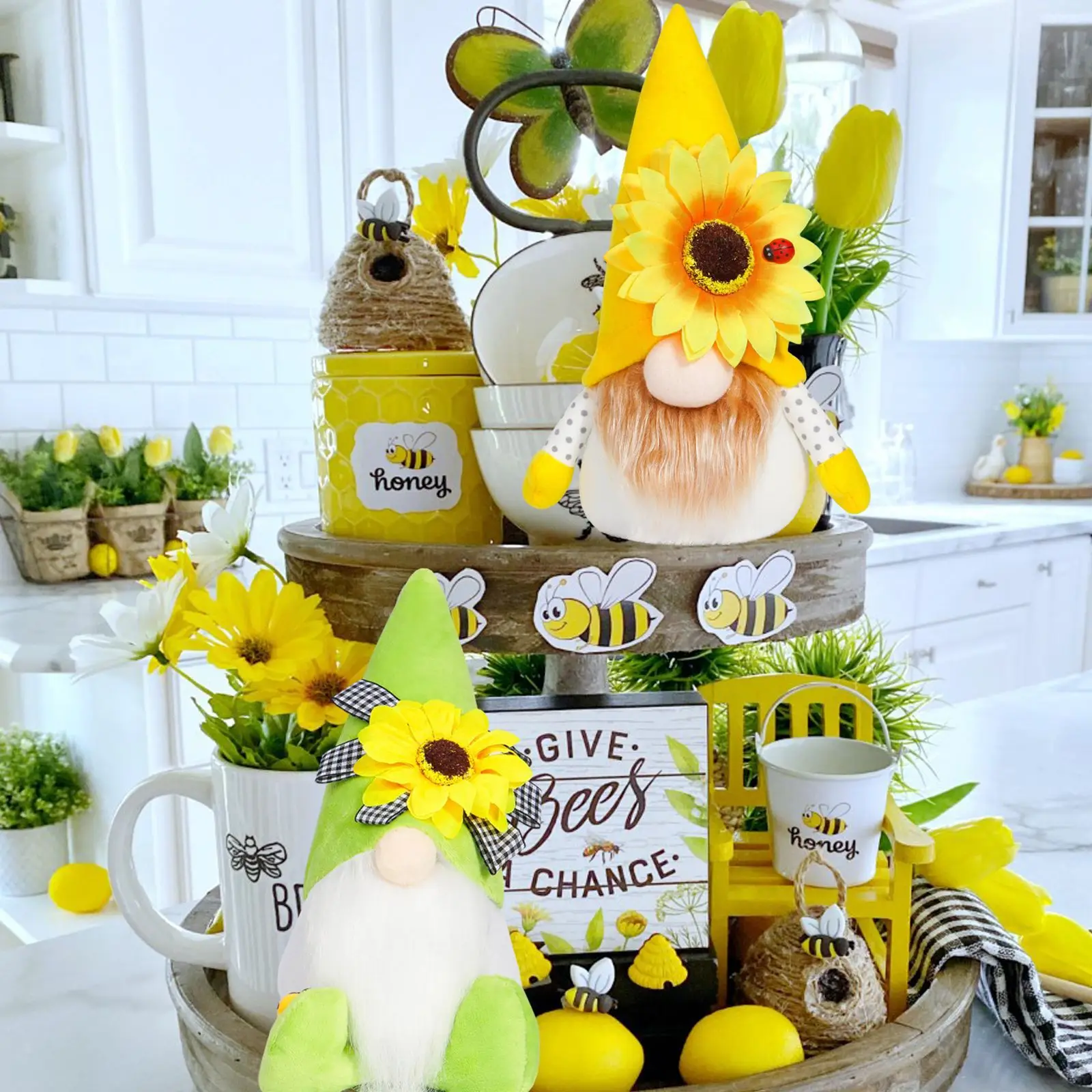 Muñeca sin rostro de verano, gnomo, girasol, elfo, gnomo, Goblin, colores de otoño, barba larga, adorno de estatuilla