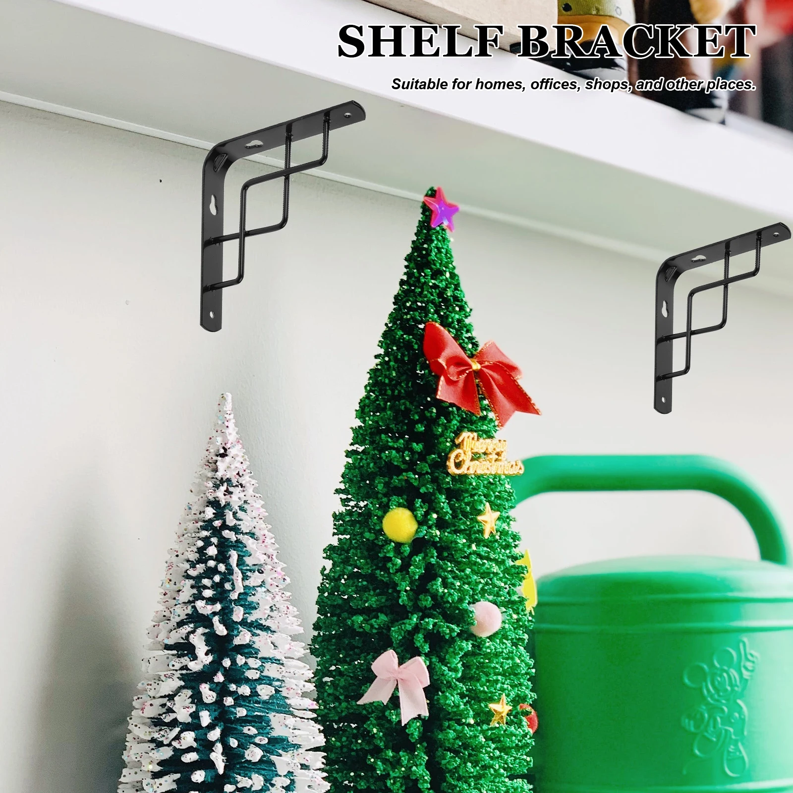 

Heavy Duty Wall Shelves Brackets 150x150x25mm Black Iron Shelf Mount Floating Desk Kitchen Bathroom Bookshelf Hardware