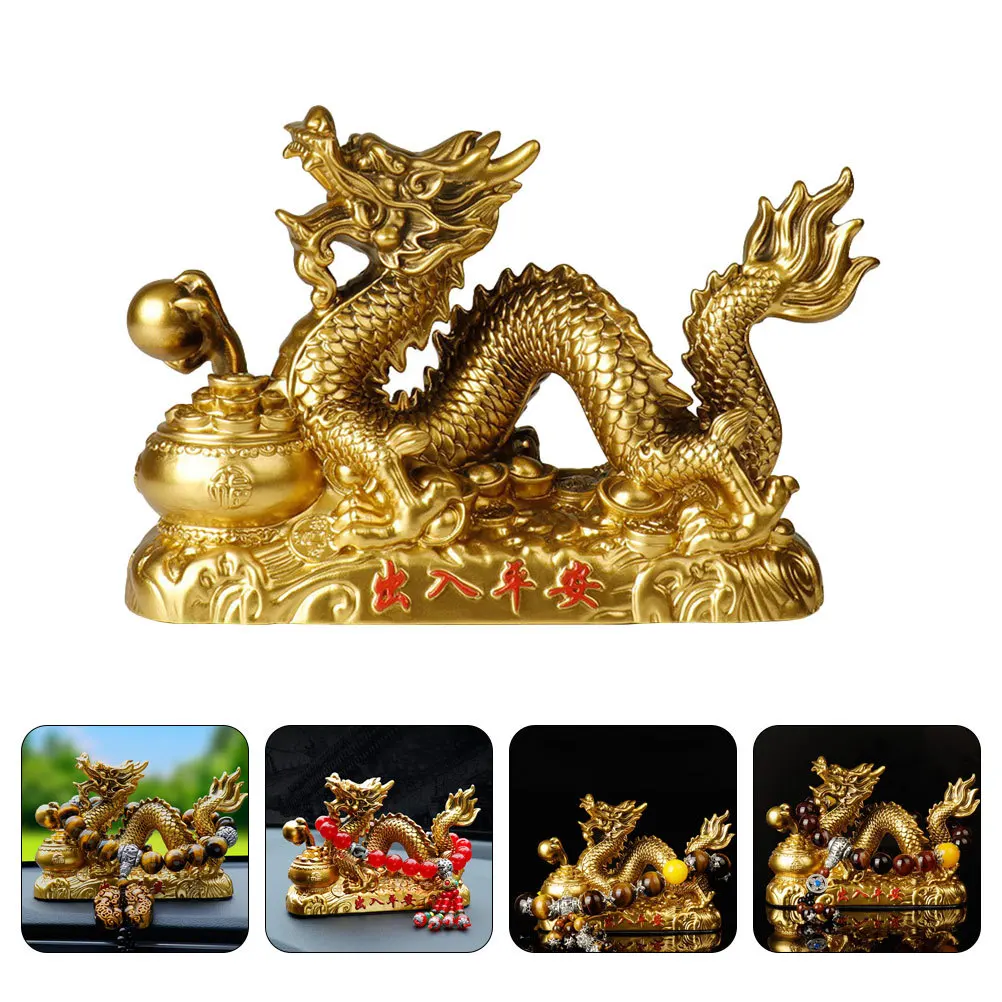 

Compact Resin Dragon Ornament Desktop Decor Tabletop Sculpture Chinese Dragon 2024 Zodiac Lucky Office Decoration