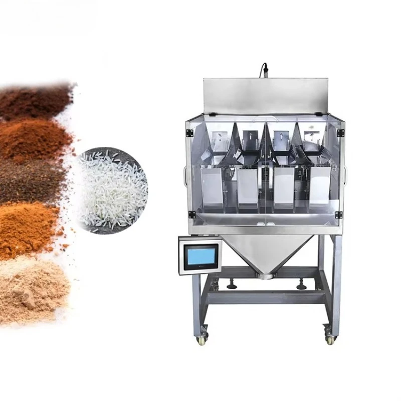 High Precision Granule Weigh Filling Powder Nut Rice Seed Packing Machine Automatic Four Head Linear Weigher