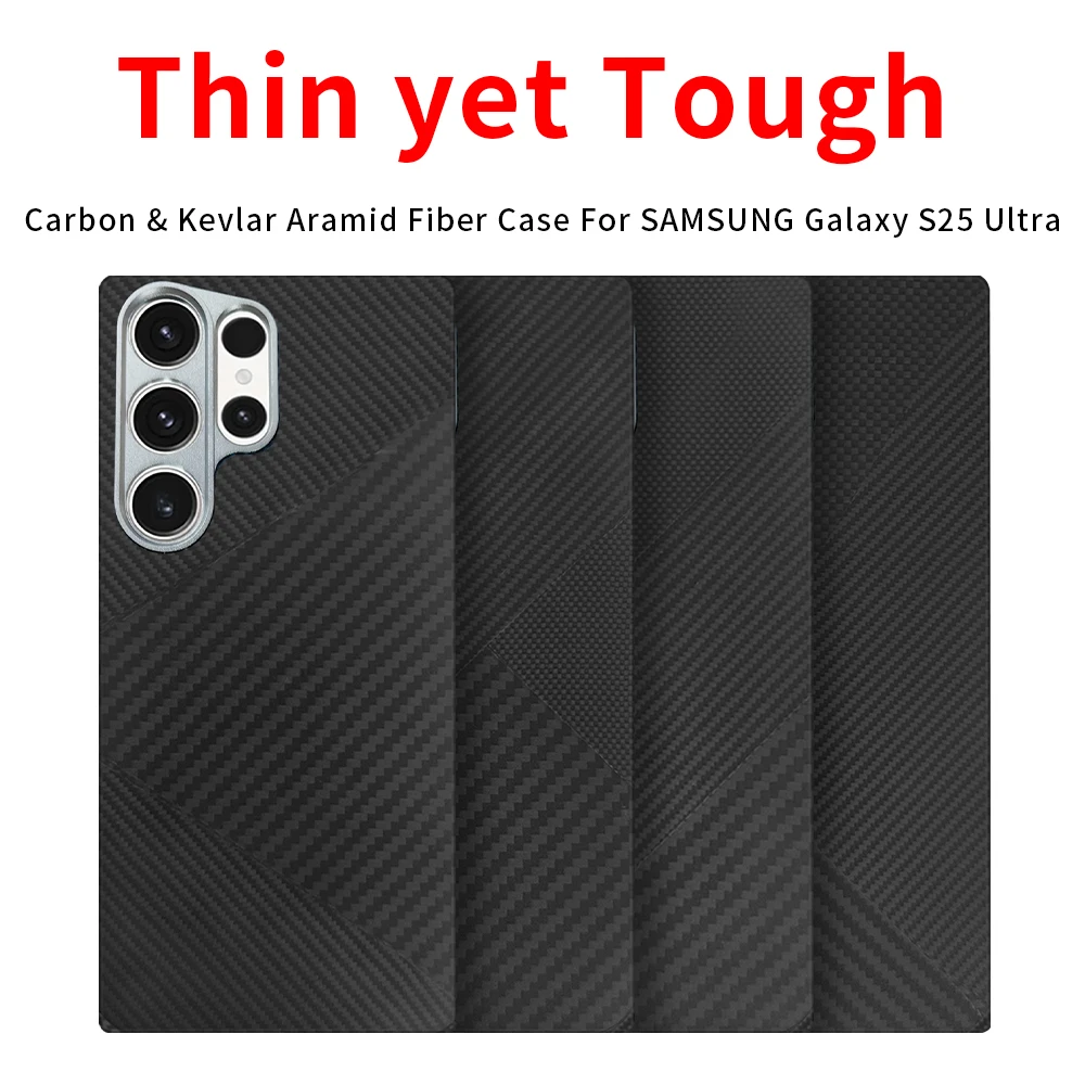 

For samsung s25 ultra carbon case new pattern 600d carbon aramid fiber magsafe fabric thin hard cover magnetic balck Slim light