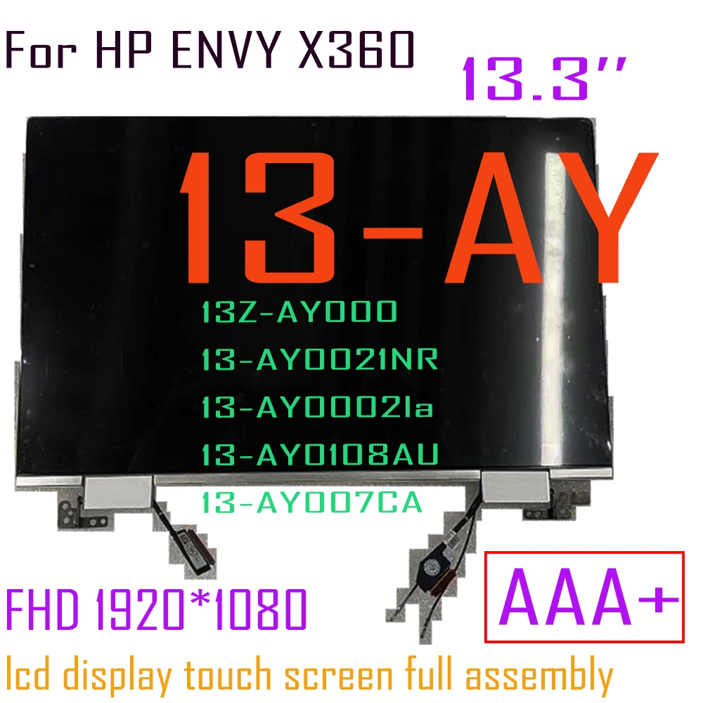 13.3‘’ For HP ENVY X360 13-AY 13Z-AY 13-AY0021NR 13-AY0002la 13-AY0108AU 13-AY007CA LCD Touch Screen Digitizer Complete Assembly