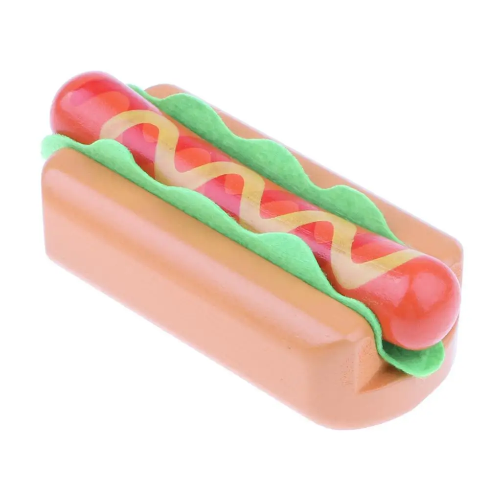 Wooden Mini Simulation Hot Dog Fast Food Playing Kids / Baby