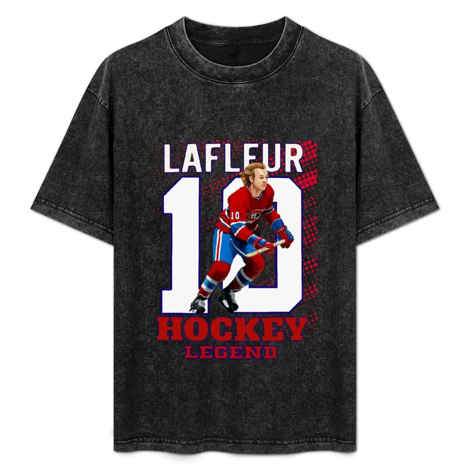 

Guy Lafleur 10 Canadian Hockey Legend T-Shirt Daily Wear Plain Short Sleeve Shirt