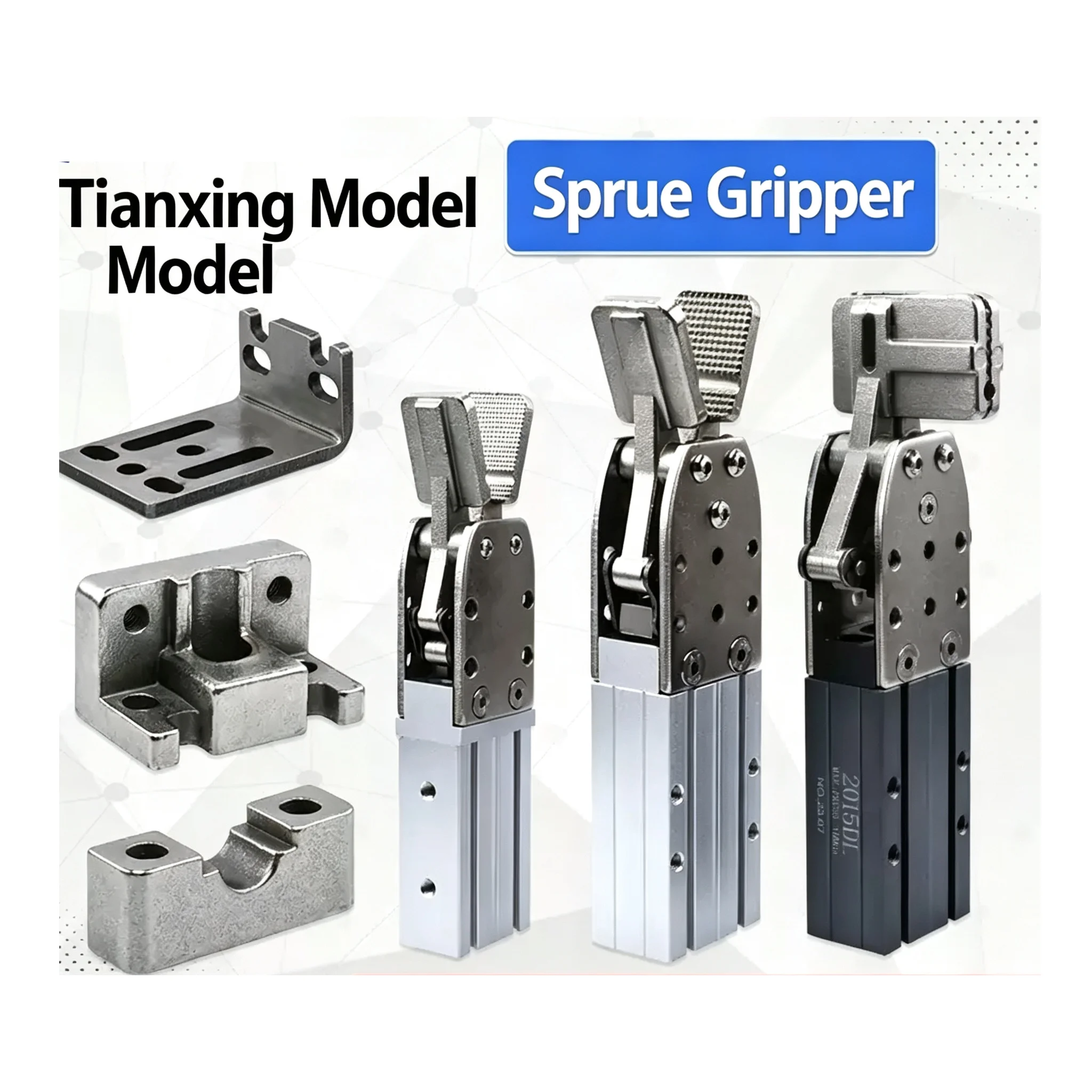Single-acting Double-acting End Clamps Manipulator 2015D 1615D Pneumatic Cylinder Gripper for Robotic Machines