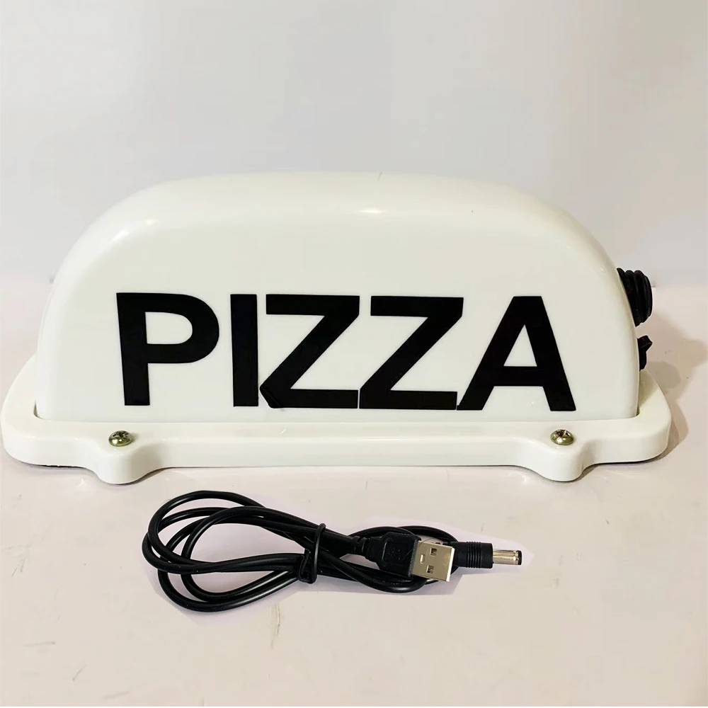 

USB Rechargeable Battery PIZZA Top Light Roof PIZZA Sign with Magnetic Base Waterproof Dome Light