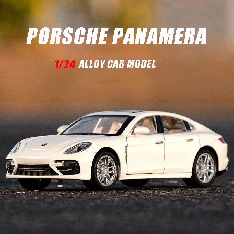 

1:24 Porsche Panamera Alloy Car Diecast Model Sound & Light Pull Back Car Toy Central Control Ornaments Collection Gift For Boy