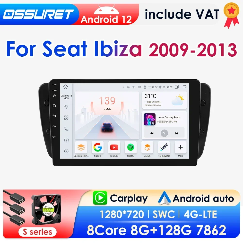 2din carplay android radio für sitz ibiza 6j 2010-2015 2009 ai stimme 4g auto multimedia gps autoradio octa core 2013