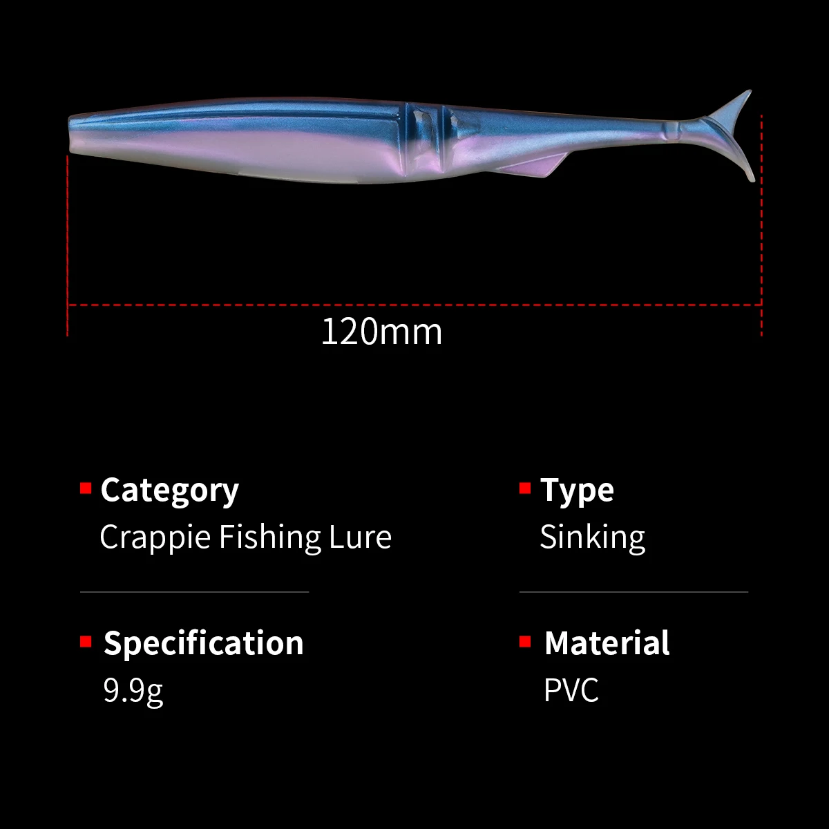 5 teile/paket Angeln Weicher Köder 120mm 9,9g Kunststoff T Schwanz Köder Künstliche Wurm Swimbait