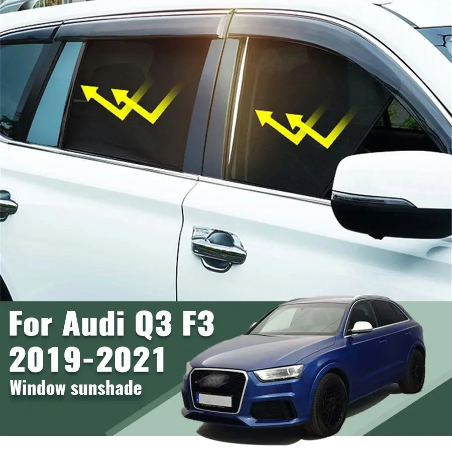 

For Audi Q3 F3 2019-2023 2024 Magnetic Car Sunshade Shield Front Windshield Frame Curtain Rear Side Window Sun Shade