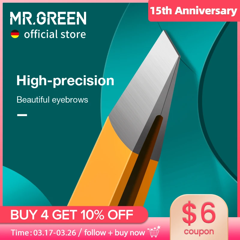 MR.GREEN  Eyebrow Tweezer Colorful Hair Beauty Fine Hairs Puller Stainless Steel Slanted Eye Brow Clips Removal Makeup Tools