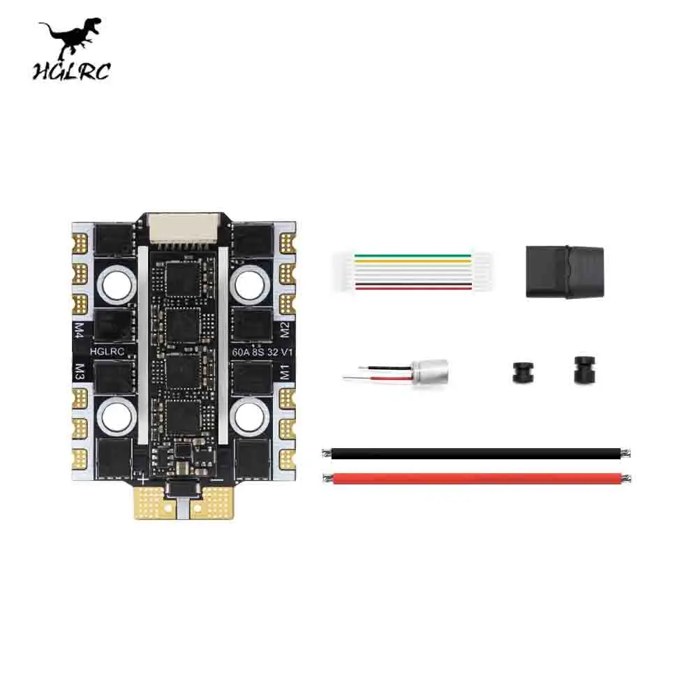 

HGLRC 60A 4IN1 MINI ESC 3-8S 32-битный контроллер скорости (ESC) с поддержкой BL32/AM32, DShot300/DShot600/Oneshot/PWM для FPV-дронов и радиоуправляемых квадрокоптеров